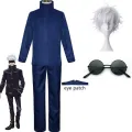 Jujutsu Kaisen Gojo Satoru Cosplay Anime Costume Tops Pants Eye Patch Halloween Party Men Uniform Wigs Halloween Costume New. 