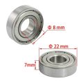 25Pcs 608 ZZ Ball Bearings, 608Zz Metal Double Shielded Miniature Deep Groove Skateboard Ball Bearings (8mm x 22mm x 7mm). 