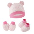 3pcs/set Cotton Newborn Cap with Anti Scratch Mittens and Foot Cover Infant Warm Headwear Baby Gloves with Socks Set Bzzo.