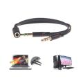 2 Male TRS to 1 Female TRRS 3.5mm Headphone Earphone Mic Audio Y Splitter Cable for PC Laptop. 