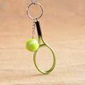 2Pcs Creative Sports Fan Key Ring Tennis Ball Racket Pendant Keychain Keyfob. 
