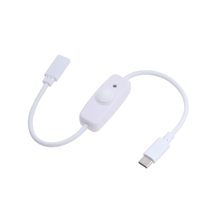 USB Type C With ON/OFF Switch Power Button 30CM Charging Extension Cable Universal Type-C Extension Cable Demoo