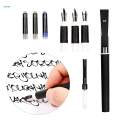 Calligraphy Pen Set, Plastic Pen Holders Handles Calligraphy Dip Pens with Nibs, Great for Comic/Calligraphy, Black. 