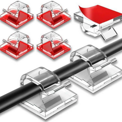 20pcs%20Multi-Use%20Cable%20Clips%20for%20Wire%20Management,%20Durable%20Wire%20Organizer%20Clips%20for%20Outdoor,%20Red/Transparent%20-%20Image%202