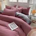 Solid Color Simple Four-piece Set Student Dormitory Household Bed Sheet Kit With Pillowcase. 