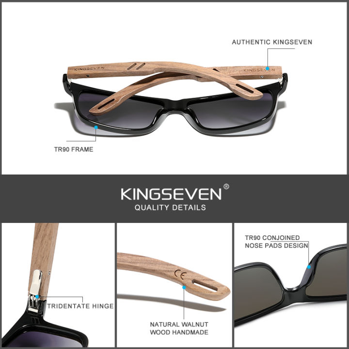 KINGSEVEN%20Brand%20Design%20TR90+Walnut%20Wood%20Handmade%20Sunglasses%20Men%20Polarized%20Eyewear%20Accessories%20Sun%20Glasses%20Reinforced%20Hinge%20-%20Image%204