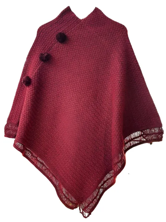 Women's%20Poncho%20Sweater%20Winter%20Collection%20Jacquard%20Knit%20Wool%20Blend%20Sleeveless%20V-Neck%20-%20Image%202