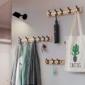 Creative Adjustable Bamboo Coat Rack Wall Mounted Bathroom Clothes Aluminium Alloy Hanging Hooks Home Storage Hook. 