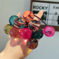 1PC Cute Kawaii Fairy Ponytail Rubber Ties Rope Korean Transparent Color Single Big Ball Simple Elastic Hair Band For Girl Children. 