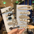 Hair Clip Set for Women-Luxury Fashion Korean Customized Vintage Alloy Pearl Hair Clips Bow Head Wedding Party Side Clip Use For All Type Of Hair. 