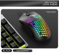M5 wired gaming mouse 12000dpi optical honeycomb shell RGB lamp backlit mouse. 