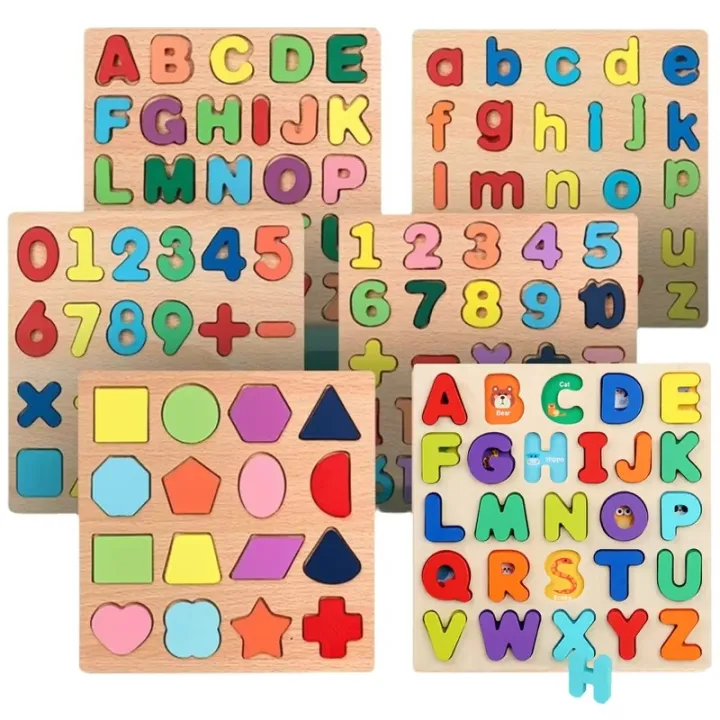 Montessori Wooden Puzzle Board – 0-20 Numbers & Alphabet Learning Toy ...