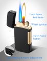 2 Jets Torch Lighter Metal Flint Windproof Gas Double Fleet Booten Cigarette Lighter GL036. 