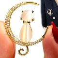 Moon Cat  Pearls Hijab pin for Girls and Women's. 