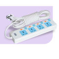 Maxline 4 Port Multi Extension Socket Model: ML-844-2 pin Plug/ 3 Miter Wire= 10 fit/hand  Long Wire. 