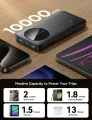 JOYROOM JR-PBF12 LED Monitor 2.4A 10000mAh Power Bank - Black. 