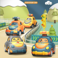 【Krystal】Baby Cartoon Press Go Car Set, Pull Back Toy for 1+ Years, Safe ABS, Early Learning Fun.