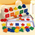 Montessori teaching aids, baby geometric shape cognition, color classification learning box, children's puzzle matching block toys. 