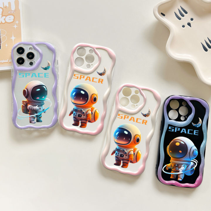 BILI%20for%20OPPO%20A58%204G%20Back%20Cover%20Cute%20Astronaut%20Pattern%20Cream%20Texture%20Wavy%20Soft%20Silicone%20Mobile%20Phone%20Covers%20-%20Image%203