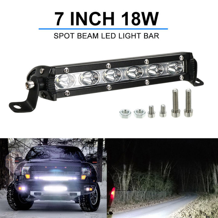 7inch%2018W%20LED%20Light%20Bar%20Spot%20Beam%20Work%20Light%20Driving%20Fog%20Light%20Road%20Lighting%20for%20Jeep%20Car%20Truck%20SUV%20Boat%20Marine%20-%20Image%204