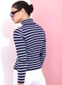 Pantoneclo Premium Quality Women's High Neck Winter Large Stripe Sweater. 