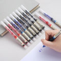 Straight liquid rollerball pen student exam gel pen 0.5mm quick-drying pen carbon pen office straight pen signature pen. 