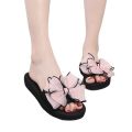 Women Bow Summer Sandals Slipper Indoor Outdoor Beach Shoes Summer Women's Shoes Flip Flops on The Platform. 