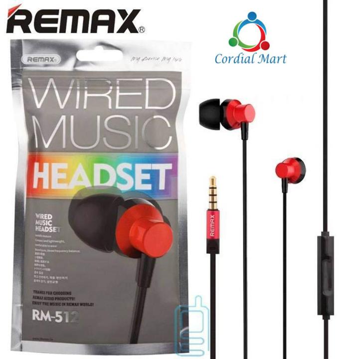 Remax Earphone R-512 By Cordial Mart | Daraz.com.bd
