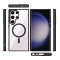 Samsung Galaxy S23 Ultra MagSafe Compatible Shockproof Transparent Slim Fit Wireless Charging supported Frosted Border Phone Back Case Mobile Cover(Back Case Cover For Smartphone).