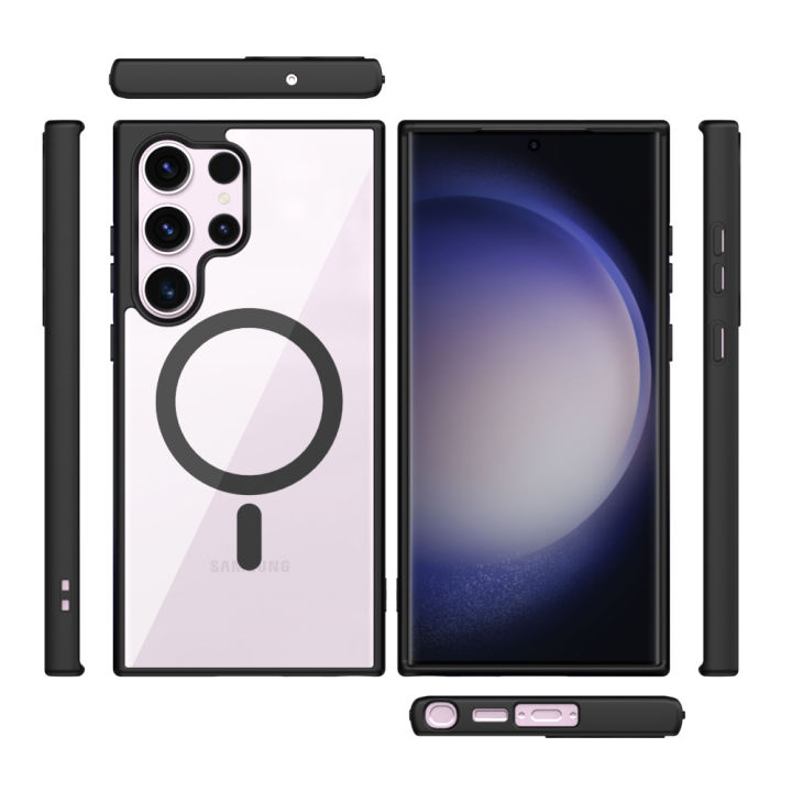Samsung%20Galaxy%20S23%20Ultra%20MagSafe%20Compatible%20Shockproof%20Transparent%20Slim%20Fit%20Wireless%20Charging%20supported%20Frosted%20Border%20Phone%20Back%20Case%20Mobile%20Cover(Back%20Case%20Cover%20For%20Smartphone)%20-%20Image%206