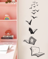 Open Books Fly Birds Wall Sticker Library Classroom Home Bedroom Wall Decal. 
