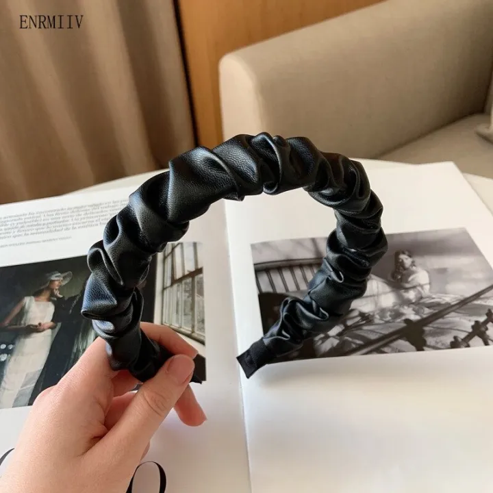 Vintage%20PU%20Leather%20Hair%20Bands%20for%20Women%20Grils%20Simple%20Solid%20Headband%20Hair%20Band%20Female%20Hair%20Hoop%20Hair%20Accessories%20Handmade%20Bezel%20-%20Image%206