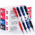 Deli S01 press gel pen 0.5mm bullet pen spring head black student note-taking office signature pen.