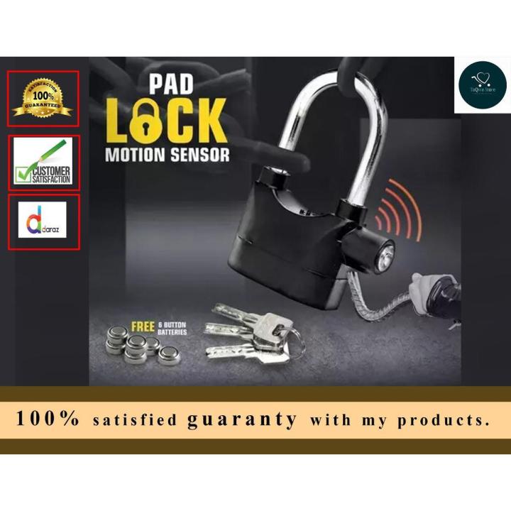 Velveeta Universal Security Alarm Lock System Waterproof Black Anti-theft Siren 110dba alarm anti Padlock.