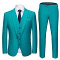 (Blazer + pants + vest) 2021 high-end custom business prom Men suit suit men's casual wedding Tuxedo dress men's 3 piece suit. 