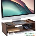 2 Tier Desktop Monitor Stand-Monitor Stand- Wood Monitor Stand-Monitor With Shelf For Laptop- Ergonomic - Computer - Modern - Office- Notebook- Pc - Monitor Stand Shelf 5/18''.