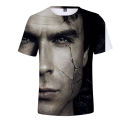 TV Series The Vampire Diaries Damon Salvatore Elena Gilbert Stefan Salvatore 3D T-Shirt Men/Women Short Sleeve T Shirt Clothes. 