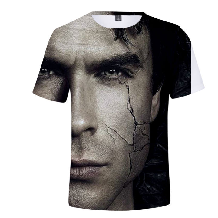 TV%20Series%20The%20Vampire%20Diaries%20Damon%20Salvatore%20Elena%20Gilbert%20Stefan%20Salvatore%203D%20T-Shirt%20Men/Women%20Short%20Sleeve%20T%20Shirt%20Clothes%20-%20Image%205