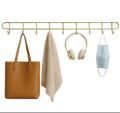 Stainless Steel Coat Hanger Hook Rail 10 Hooks Wall Mount Shelf Rack for Kitchen N Bathroom Towel Clothes Hanger Rack Hook Rail - Hanger.