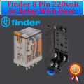 Finder Ac 220/240 5A Coil 8 Pin DPDT Power Electromagnetic General Purpose Relay With Base. 
