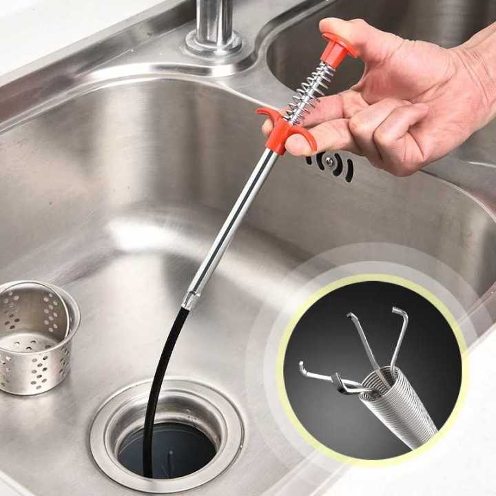 Spring Pipe cleaning Cable Drain Snake Spring Pipe Dredging Tool Dredge Unblocker Drain Clog Tool for Kitchen Sink Sewer Cleaning Hook Water Sink Accessories Daraz .bd