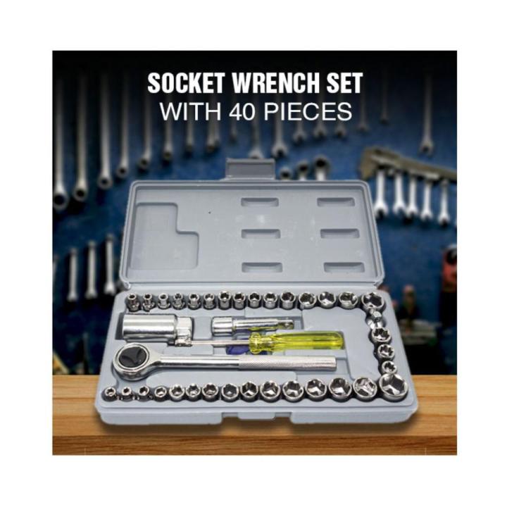 40 in 1 Metal Screwdriver Socket Set Bit Tool Kit Jackly Combination Wrench Tool