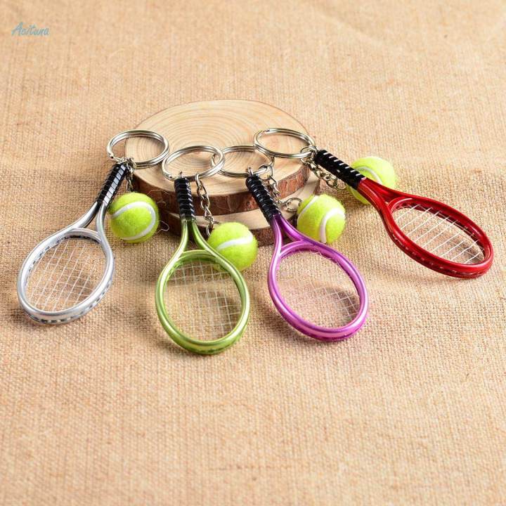 2Pcs%20Creative%20Sports%20Fan%20Key%20Ring%20Tennis%20Ball%20Racket%20Pendant%20Keychain%20Keyfob%20-%20Image%207