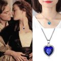Blue Titanic Heart Of The Ocean Necklaces With Link Chain. 