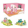 4Pcs/Set Puzzle Toy Fine Workmanship Concentration Capability Easy to Install Children House 3D Jigsaw Birthday Gift. 