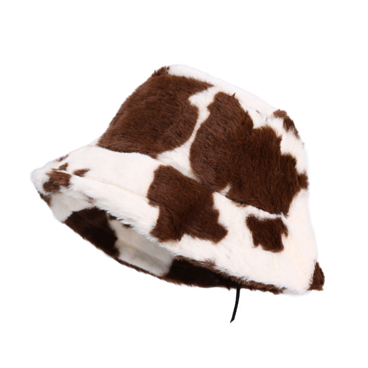 Autumn%20Winter%20Trendy%20Fluffy%20Cow%20Print%20Bucket%20Hats/%20Foldable%20Plush%20Keep%20Warm%20Cow%20Pattern%20Women%20Fisherman%20Hat%20-%20Image%202