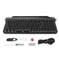 Red Switch Typewriter Mechanical Keyboard 100 Keys RGB Backlight Retro Bluetooth Gaming Keyboard for Windows for Android for IOS Black. 