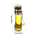 Glass Tea Infuser Bottle Leak-Proof Travel Mug Double Wall Tea Cup Portable Infuser Water Bottle Water Separation Tea Bottle For.