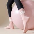 New Solid Color Striped Mid-calf Yoga Pilates Socks for Women Cotton Breathable Non-slip Fitness Dance Floor Socks Sport Socks.