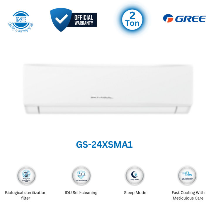 GREE 2 Ton Split Type Non-Inverter Shimo-Split Eco-Friendly Residential Air Condition | GS-24XSMA1 With Free Delivery and Official Warranty